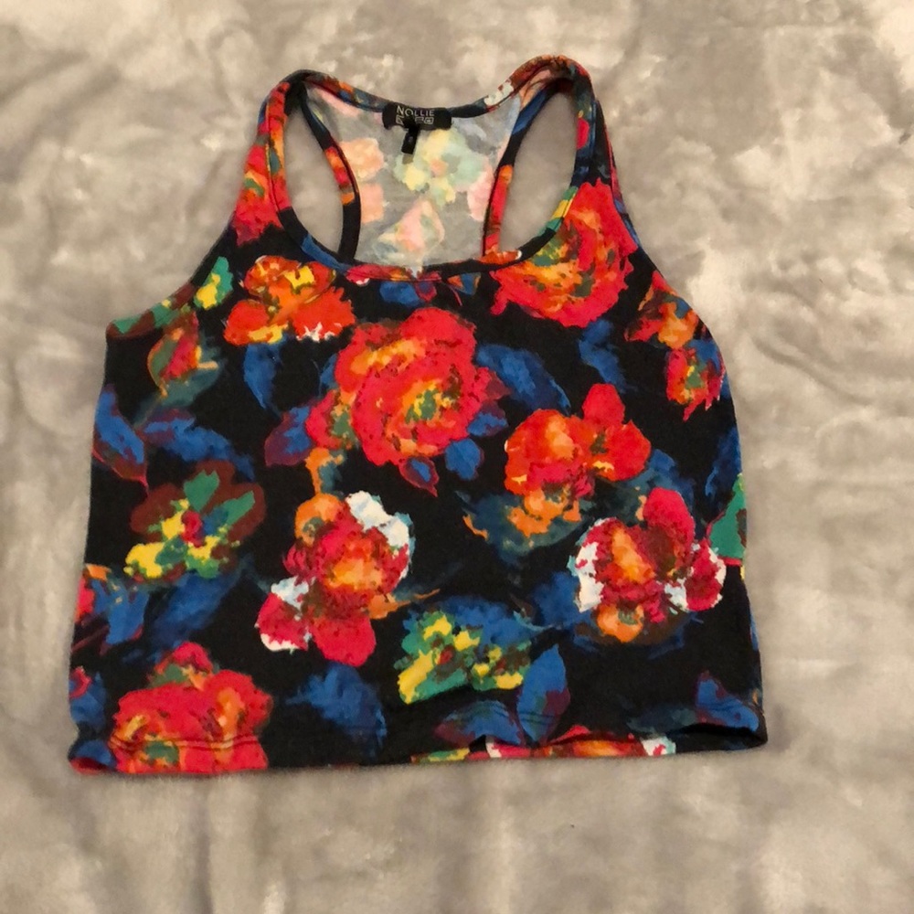 Floral crop top, size M